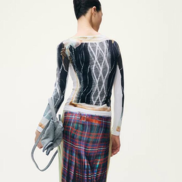 NWT Glenn Martens x H&M Printed Top trompe l'oeil - Picture 8 of 13